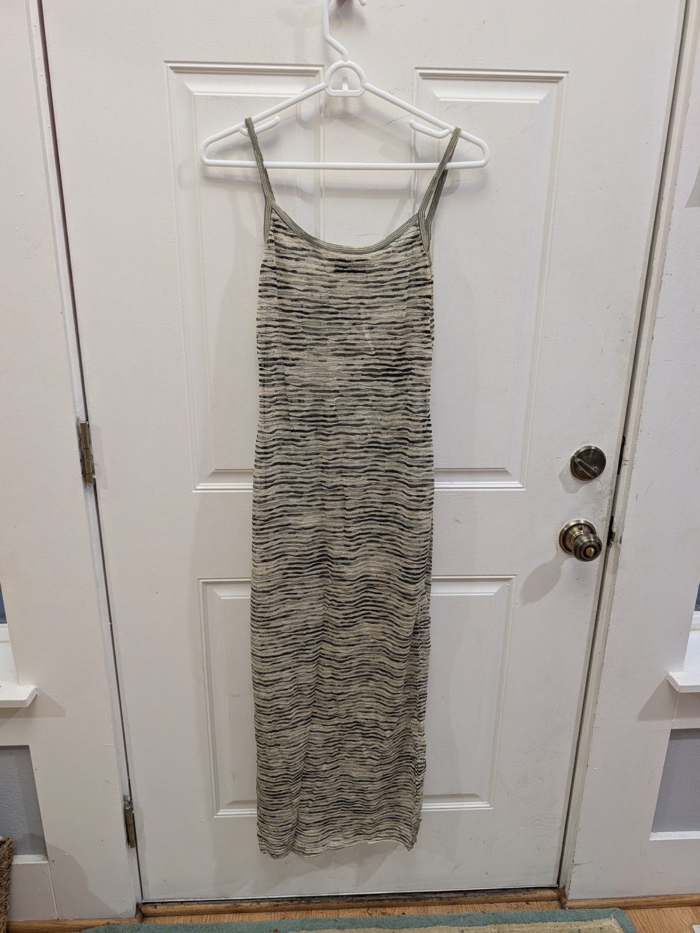 Vintage Missoni Sheer Knit Spaghetti Strap Maxi Dress